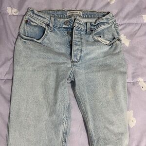 Abercrombie High waisted light washed jeans straight leg size 27 | 4